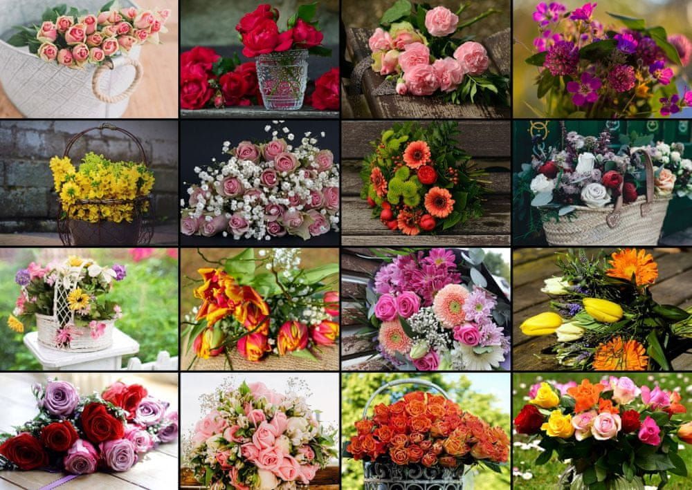 Grafika Puzzle 1000 dílků Collage - Flowers - obrázek 1