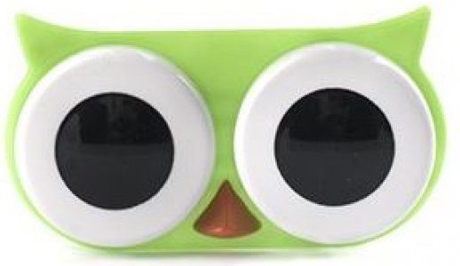 Pouzdro na kontaktní čočky - sova - zelená - obrázek 1
