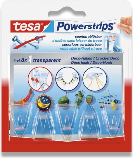 Tesa Lepicí háčky Powerstrips průhledné, 5 ks - obrázek 1