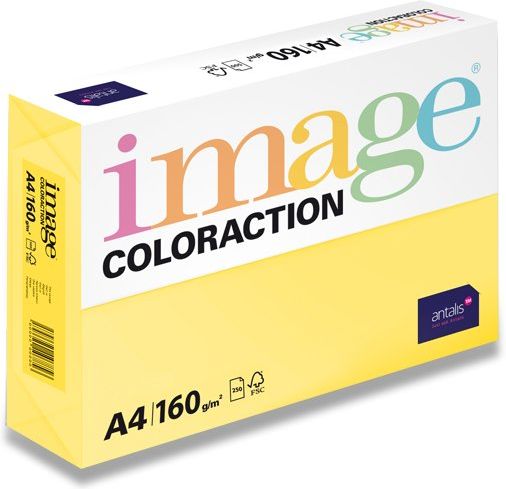 Image Barevný papír Coloraction Pastelově žlutá A4, 160 g, 250 listů - obrázek 1