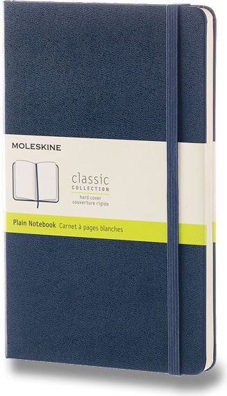 Moleskine Zápisník - tvrdé desky modrý A5, 120 listů čistý - obrázek 1