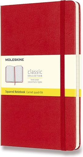 Moleskine Zápisník - tvrdé desky červený A5, 120 listů  čtverečkovaný - obrázek 1