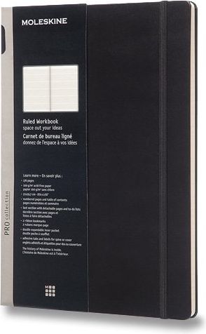 Moleskine Zápisník Workbook - tvrdé desky A4, linkovaný, černý 21 x 29,7 cm, 88 listů - obrázek 1