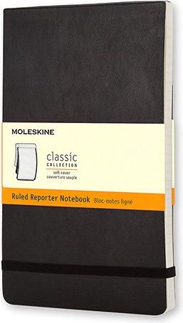 Moleskine Zápisník Reporter - měkké desky S, linkovaný, černý A6, 96 listů - obrázek 1