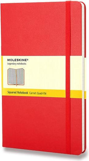 Moleskine Zápisník - tvrdé desky červený A6, 96 listů čtverečkovaný - obrázek 1