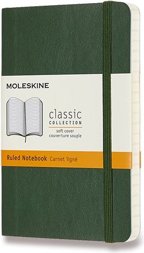 Moleskine Zápisník - měkké desky tm. zelený A6, 96 listů  linkovaný - obrázek 1