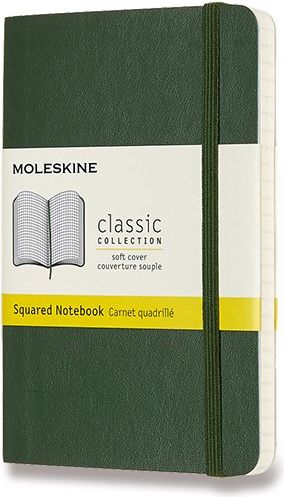 Moleskine Zápisník - měkké desky tm. zelený A6, 96 listů čtverečkovaný - obrázek 1