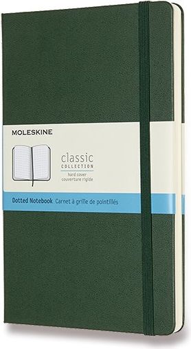 Moleskine Zápisník - tvrdé desky tm. zelený A5, 120 listů  tečkovaný - obrázek 1
