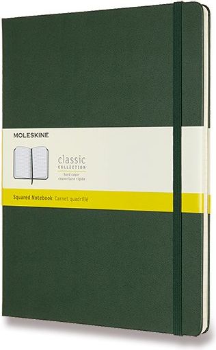 Moleskine Zápisník - tvrdé desky tm. zelený B5, 96 listů  čtverečkovaný - obrázek 1