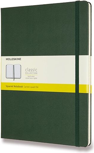 Moleskine Zápisník - tvrdé desky tm. zelený B5, 96 listů čtverečkovaný - obrázek 1