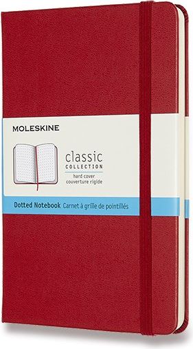 Moleskine Zápisník - tvrdé desky červený C6, 104 listů  tečkovaný - obrázek 1