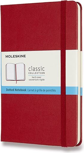 Moleskine Zápisník - tvrdé desky červený C6, 104 listů tečkovaný - obrázek 1