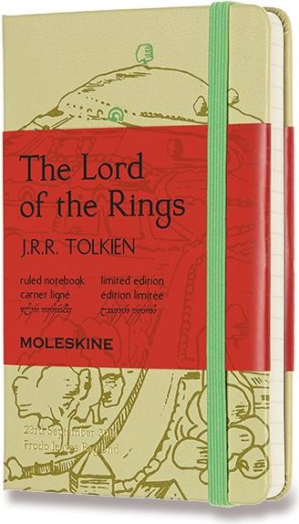 Moleskine Zápisník Lord Of Rings - tvrdé desky S, linkovaný, žlutý A6, 96 listů - obrázek 1