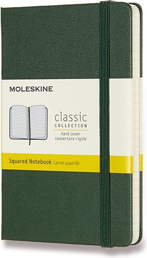 Moleskine Zápisník - tvrdé desky tm. zelený A6, 96 listů čtverečkovaný - obrázek 1