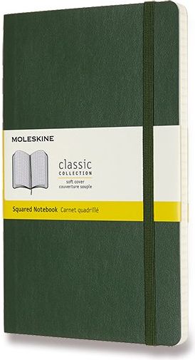 Moleskine Zápisník - měkké desky tm. zelený A5, 96 listů  čtverečkovaný - obrázek 1