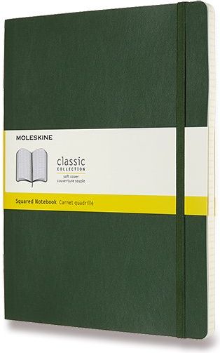 Moleskine Zápisník - měkké desky tm. zelený B5, 96 listů  čtverečkovaný - obrázek 1