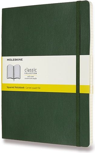 Moleskine Zápisník - měkké desky tm. zelený B5, 96 listů čtverečkovaný - obrázek 1