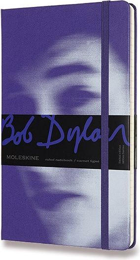 Moleskine Zápisník Bob Dylan - tvrdé desky L, linkovaný, fialový A5, 120 listů - obrázek 1