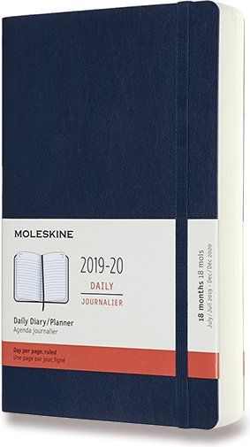 Moleskine 18měsíční diář 2019-20 - měkké desky modrý A5 - obrázek 1