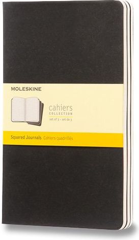 Moleskine Sešity Cahier - tvrdé desky černé A5, 40 listů čtverečkovaný - obrázek 1
