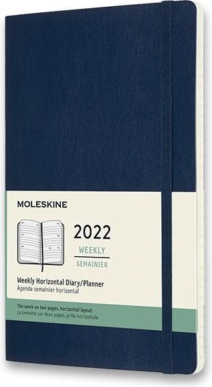 Moleskine Diář 2022 - měkké desky modrý týdenní A5 - obrázek 1