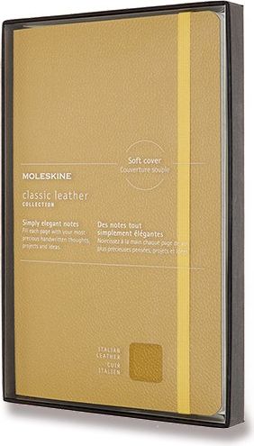 Moleskine Zápisník kožený - měkké desky L, linkovaný, žlutý A5, 88 listů - obrázek 1