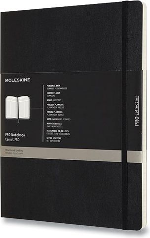 Moleskine Zápisník Professional - měkké desky XL, černý B5, 96 listů - obrázek 1