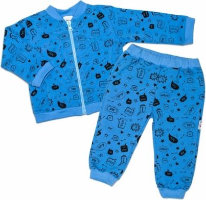 Bavlněná tepláková souprava Baby Nellys ® - Cool Baby, modrá, Velikost koj. oblečení 74 (6-9m) - obrázek 1