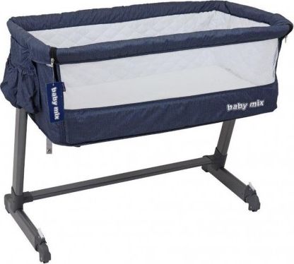 Dětská cestovní postýlka k posteli rodičů Baby Mix Navy, Modrá - obrázek 1