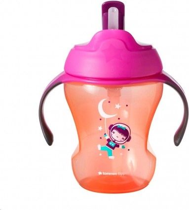 Dětský hrneček s brčkem Tommee Tippee Explora s kosmonautem, Oranžová - obrázek 1