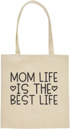 Bavlněná taška pro mámy Mom LIfe is the best life - přírodní - obrázek 1