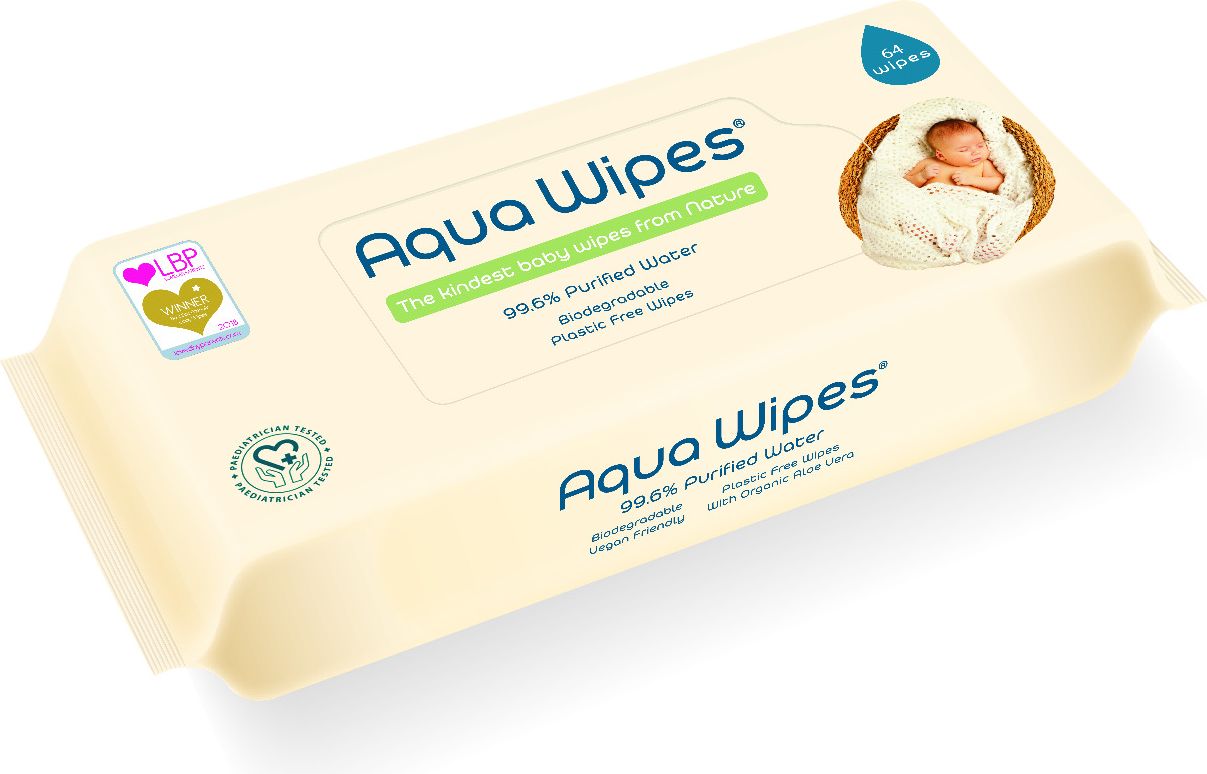 Aqua Wipes Eko dětské vlhčené ubrousky 64 ks - obrázek 1