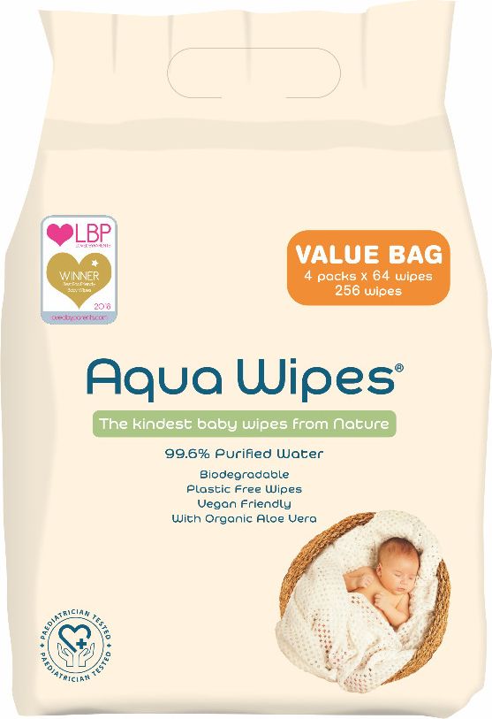 Aqua Wipes EKO Vlhčené ubrousky 4x64 ks - obrázek 1