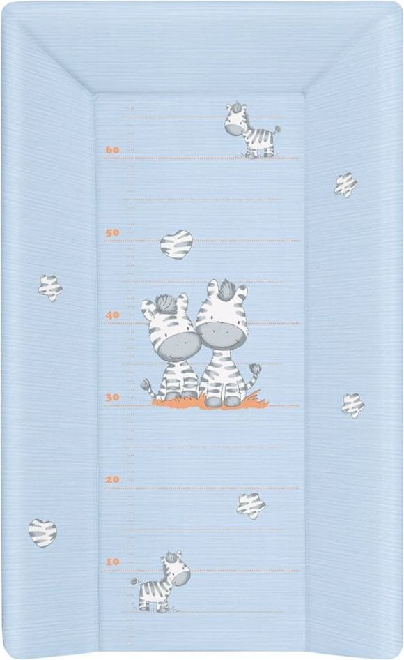 Ceba Baby Přebalovací podložka měkká 80 cm trojhranná - Zebra modrá - obrázek 1