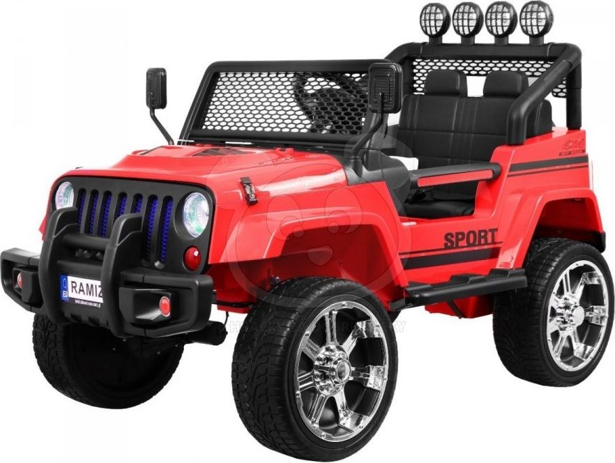 Ramiz Jeep Raptor 4x4, kožená sedačka, 2 místné - černé s plameny - obrázek 3