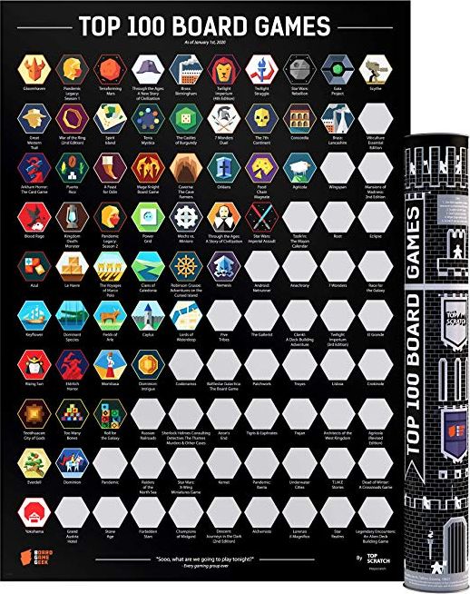 Board Game Geek Scratch-Off Poster Top 100 Board Games - obrázek 1