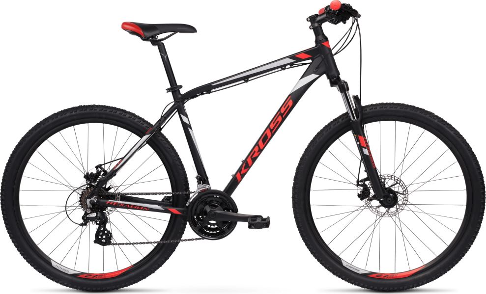 Kross Hexagon 3.0 26" - model 2020 černá/červená/stříbrná - XS (14") - obrázek 1