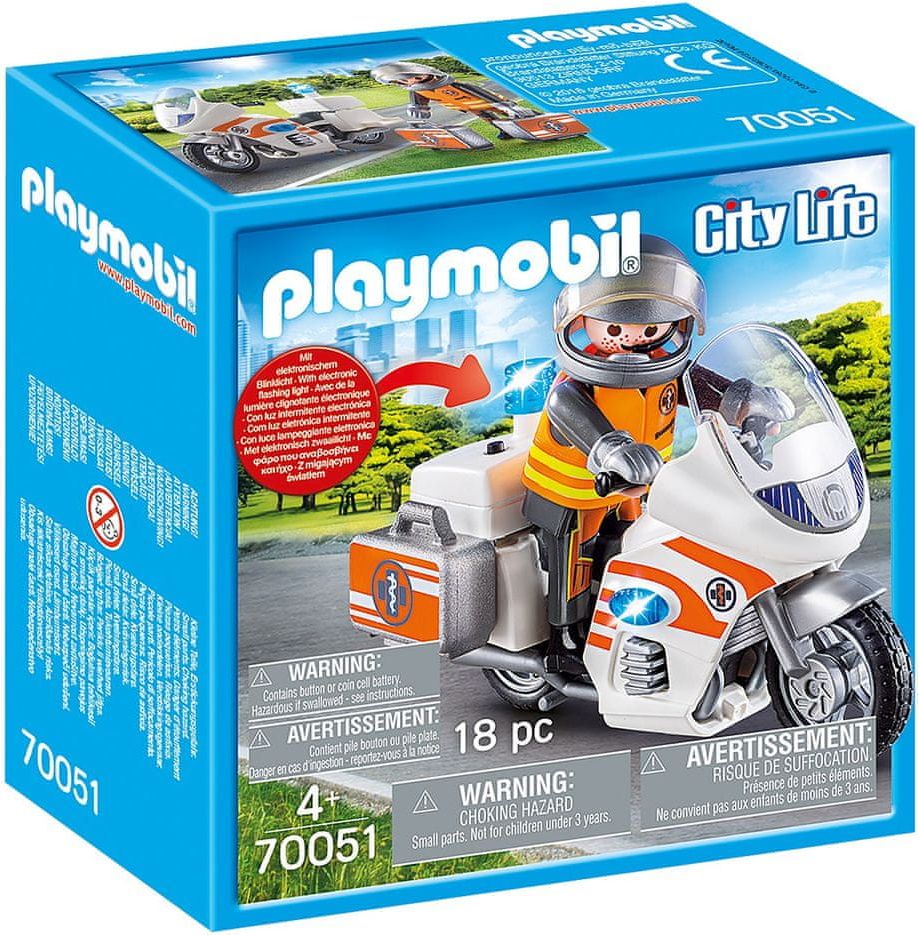 Playmobil 70051 Zásahový motocykl záchranářů se světly - obrázek 1