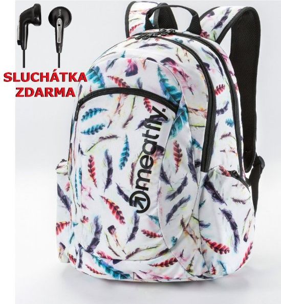 Studentský batoh Meatfly Feather Print Purity 28L A - Doprava Zdarma - obrázek 1