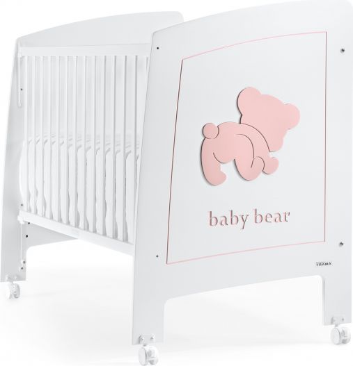 Trama BABY BEAR POSTÝLKA 120X60 cm, white-pink - obrázek 1