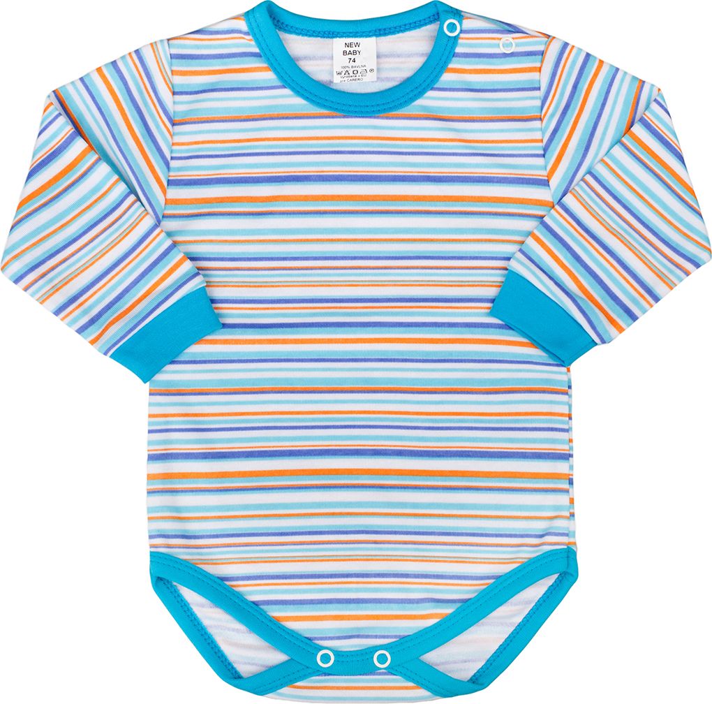 Kojenecké body s dlouhým rukávem New Baby Puppik 2 tyrkysové - 86 (12-18m) - obrázek 1