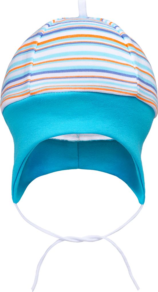 Kojenecká čepička na zavazování New Baby Puppik 2 tyrkysová - 74 (6-9m) - obrázek 1