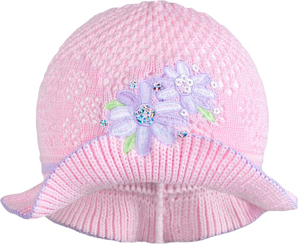 Pletený klobouček New Baby růžovo-fialový - Pletený klobouček New Baby růžovo-fialový - obrázek 1