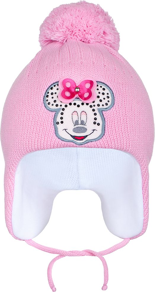 Zimní dětská čepička New Baby Minnie tmavě růžová - 104 (3-4r) - obrázek 1