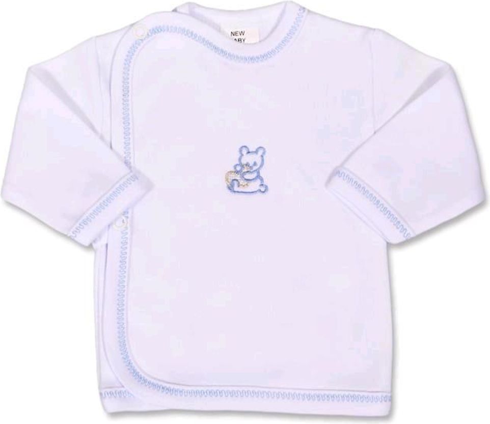 Kojenecká košilka s vyšívaným obrázkem New Baby modrá - Kojenecká košilka s vyšívaným obrázkem New Baby modrá - obrázek 1