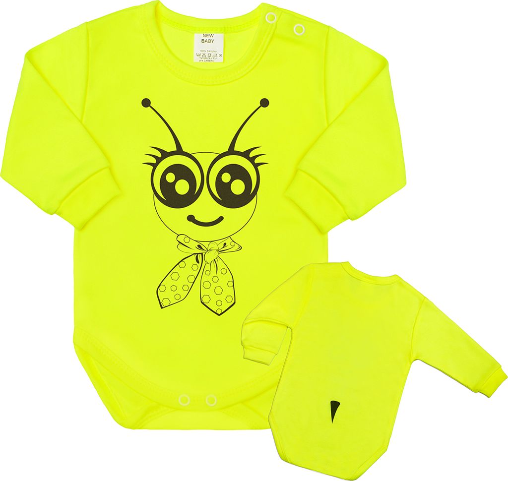 Kojenecké body s dlouhým rukávem New Baby Zvířátko Včelka neonové - 80 (9-12m) - obrázek 1