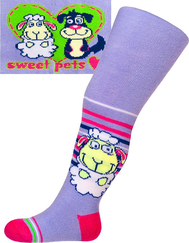 Bavlněné punčocháčky New Baby fialové pets - 56 (0-3m) - obrázek 1
