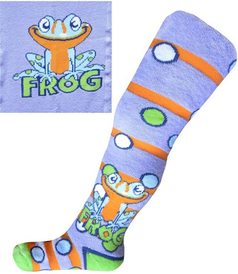 Froté punčocháčky New Baby fialové s žabkou - 68 (4-6m) - obrázek 1