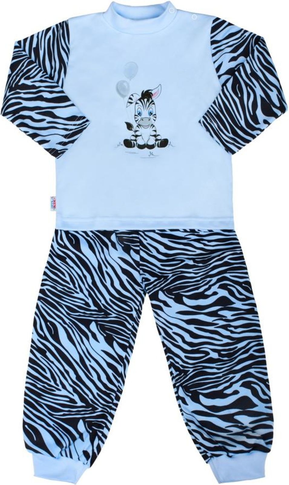 Dětské bavlněné pyžamo New Baby Zebra s balónkem modré - Dětské bavlněné pyžamo New Baby Zebra s balónkem modré - obrázek 1