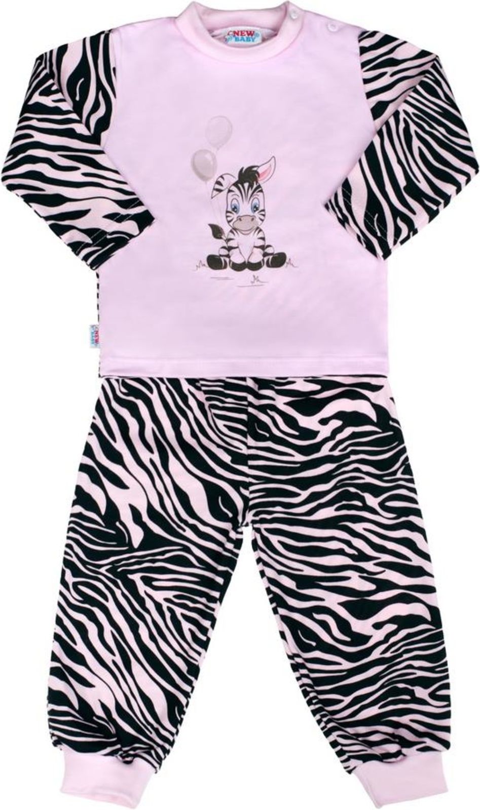 Dětské bavlněné pyžamo New Baby Zebra s balónkem růžové - 74 (6-9m) - obrázek 1